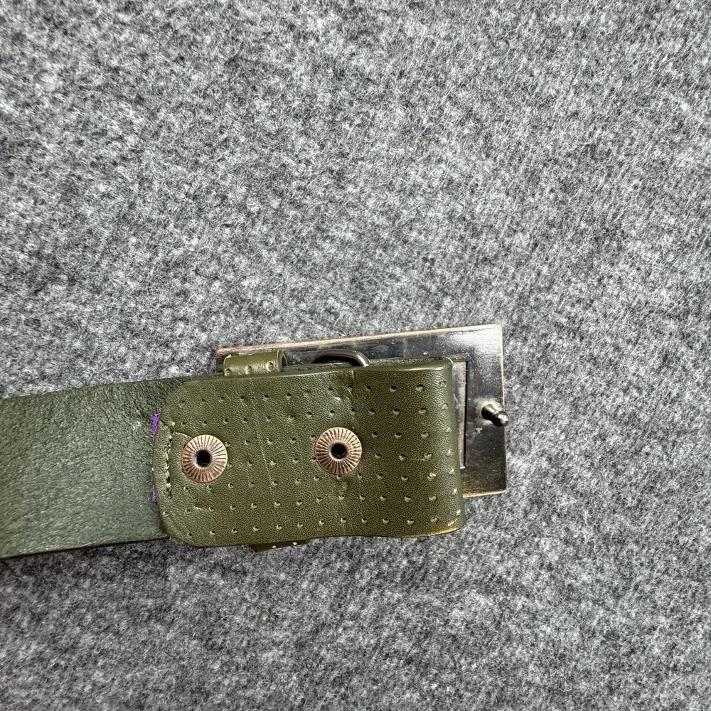 Armada Snowboards Belt Belt Buckle Green Leather Sz Large 36-40